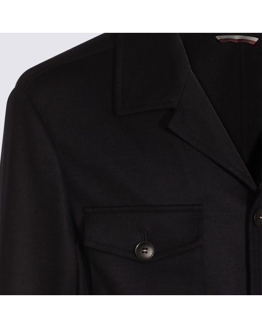 Canali Black Wool Casual Jacket for men