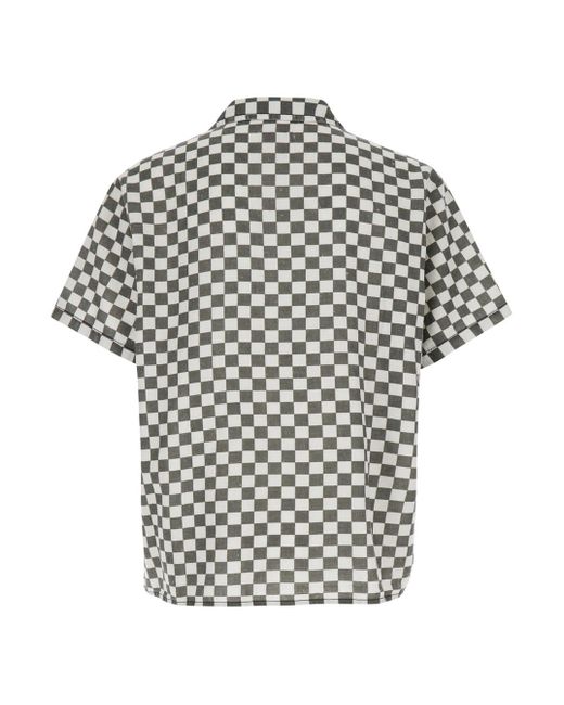 ERL White And Bowling Shirt With Check Motif