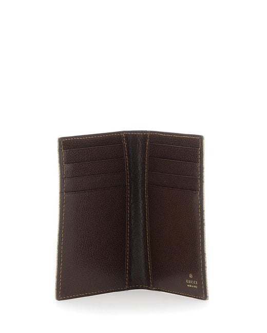 Gucci Natural Wallet Gg Canvas And Leather for men