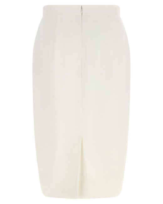 Stella McCartney White Polyester Midi Skirt