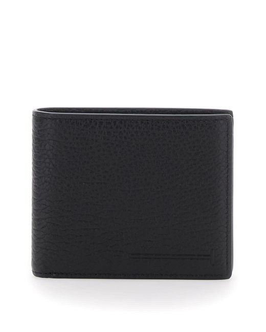 Tom Ford Black Bi-Fold Wallet With Eobossed Logo Lettering On The Rear for men