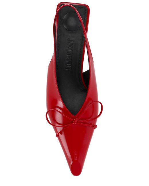Jacquemus Red The Low Cubisto Slingbacks