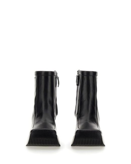 Raf Simons Black Ankle Boot With Square Toe