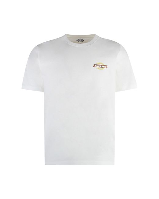 Dickies White Ruston Cotton Crew-Neck T-Shirt for men