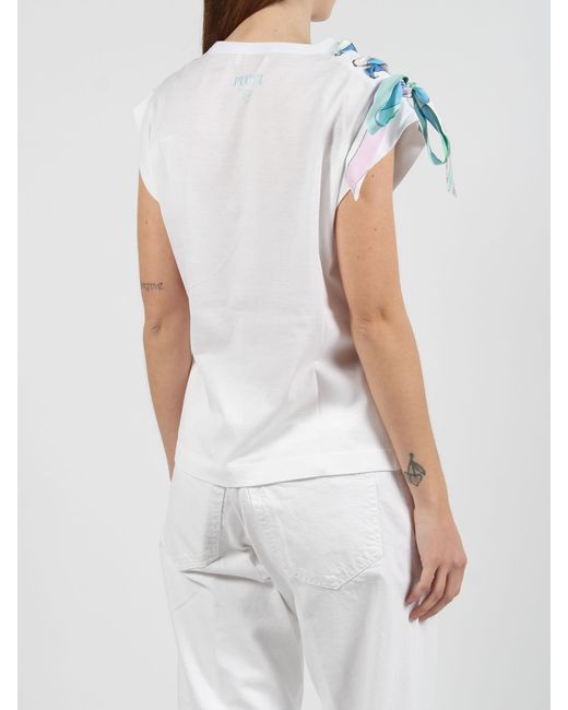 Emilio Pucci White Marmo-Print Cotton T-Shirt