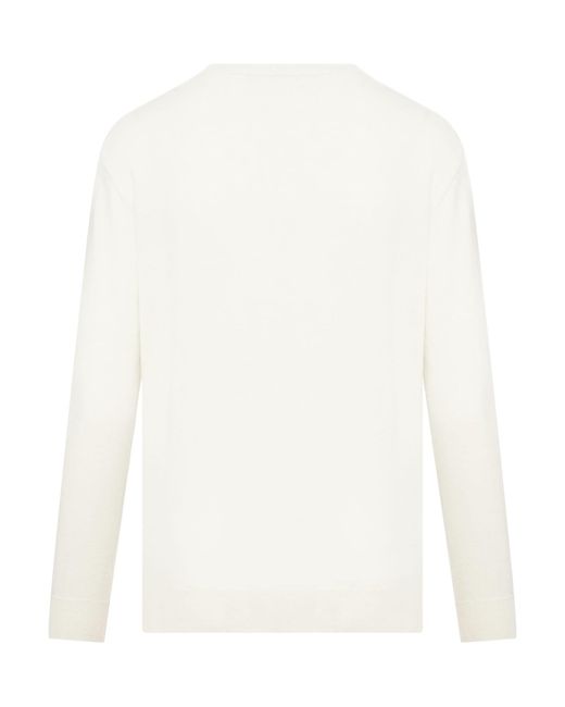 Brunello Cucinelli White Round Neck Sweater