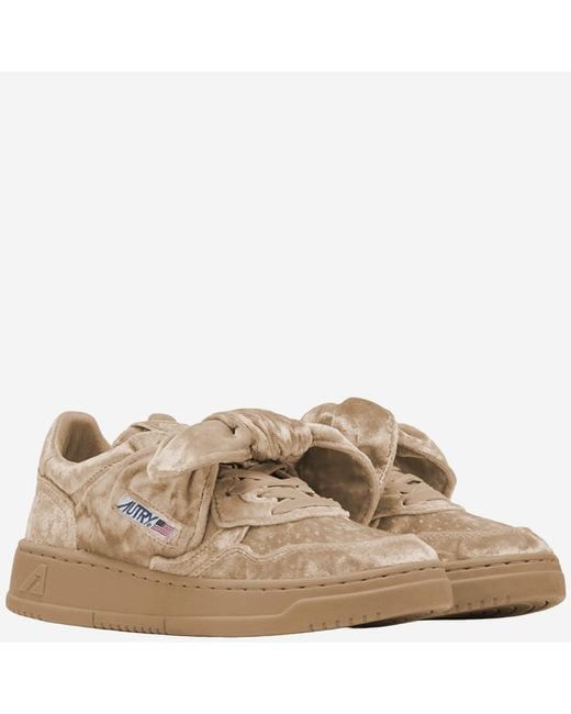 Autry Brown Low Velvet Sneakers (Polyester Trainers