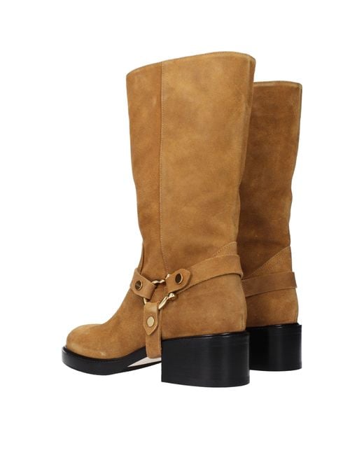 Chloé Brown Leather Ankle Boots