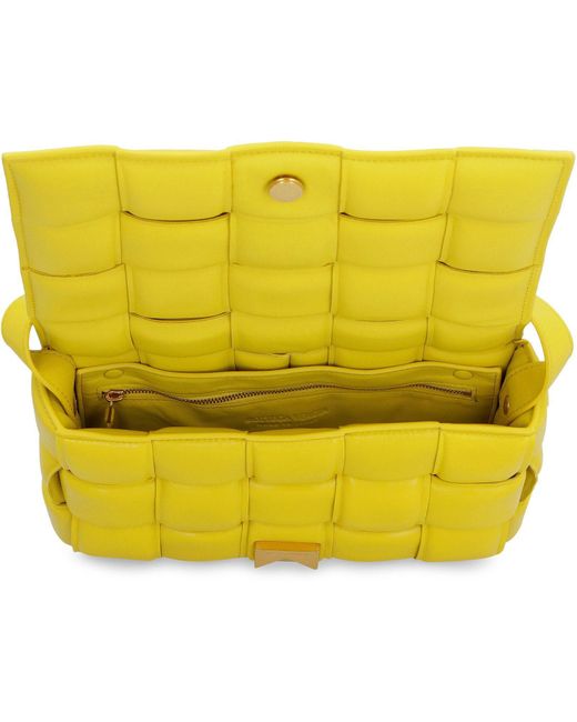 Bottega Veneta Yellow Padded Cassette Leather Crossbody Bag