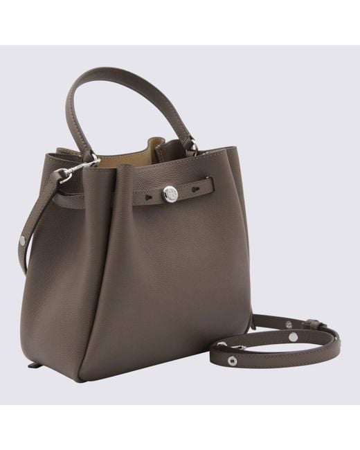 Tory Burch Gray Leather Romy Satchel