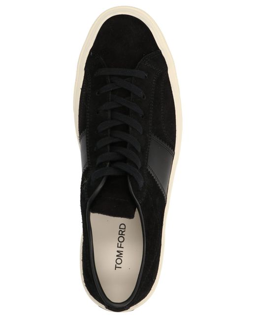 Tom Ford Black Suede Low Top Sneakers Shoes for men