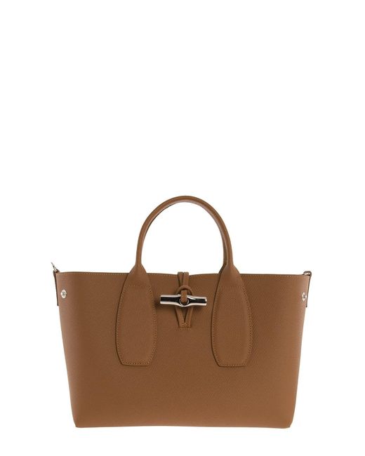 Longchamp Roseau Top Handle Bag M in Natural Lyst