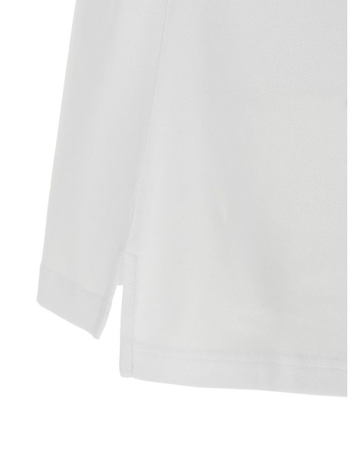 Moschino White Piqué Cotton Polo Shirt With Logo Print for men