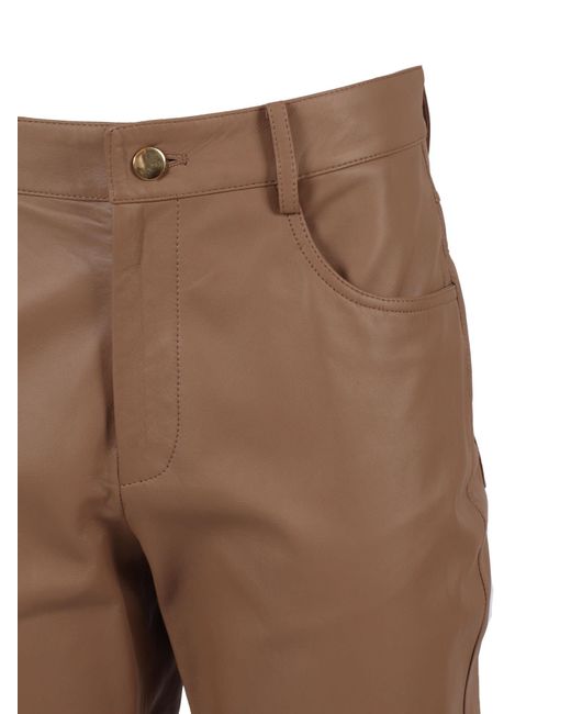 Fabiana Filippi Brown Vimini Nappa 5-Pocket Bootcut Slim Fit Trousers