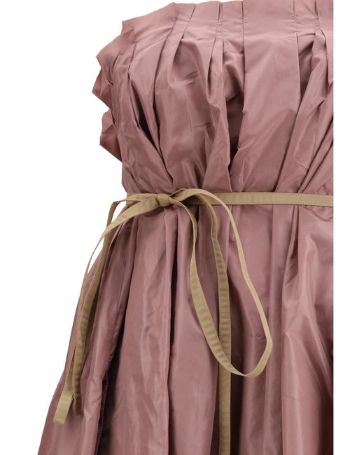 DI STAVNITSER Purple Taffeta Maxi Dress Silk Long