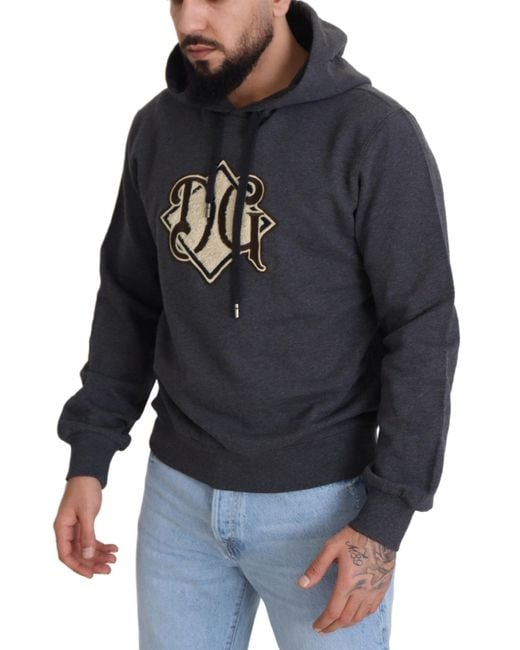 Dolce & Gabbana Black Elegant Cotton Hooded Sweatshirt for men