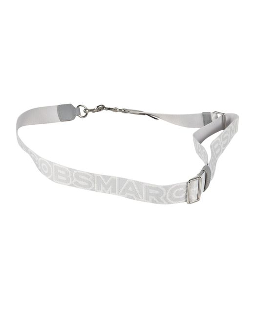 Marc Jacobs Gray The Thin Outline Logo Webbing Strap