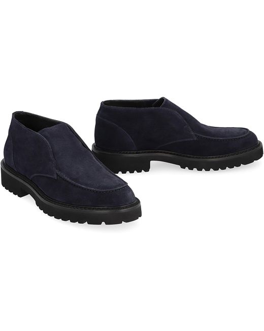 Doucal's Blue Suede Desert Boots for men