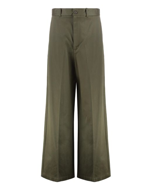 Nili Lotan Green Virgin Wool Wide-Leg Trousers Wool; Lining: Viscose