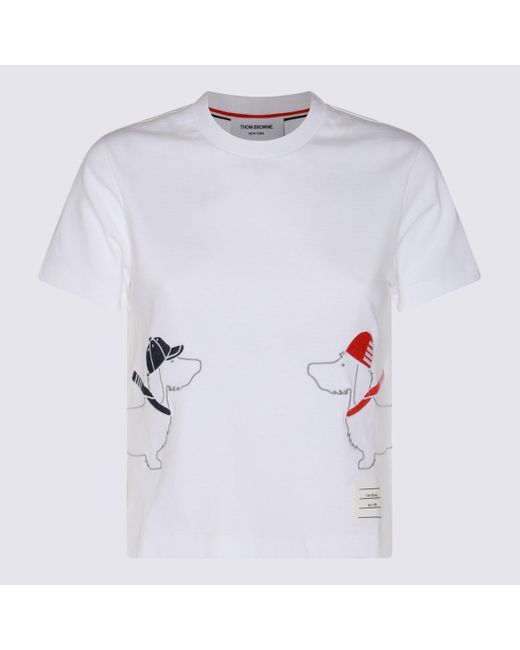 Thom Browne White Cotton T-shirt