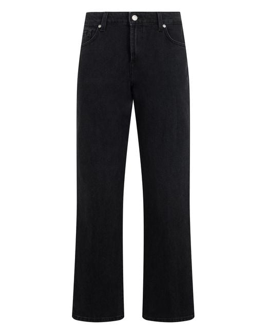 7 For All Mankind Blue Straight-Leg Jeans Cotton