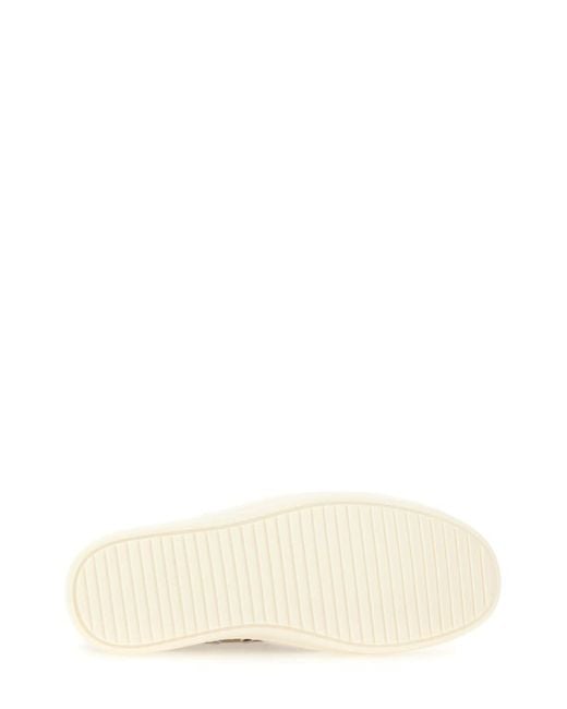 Rick Owens Natural Leather Sneakers For