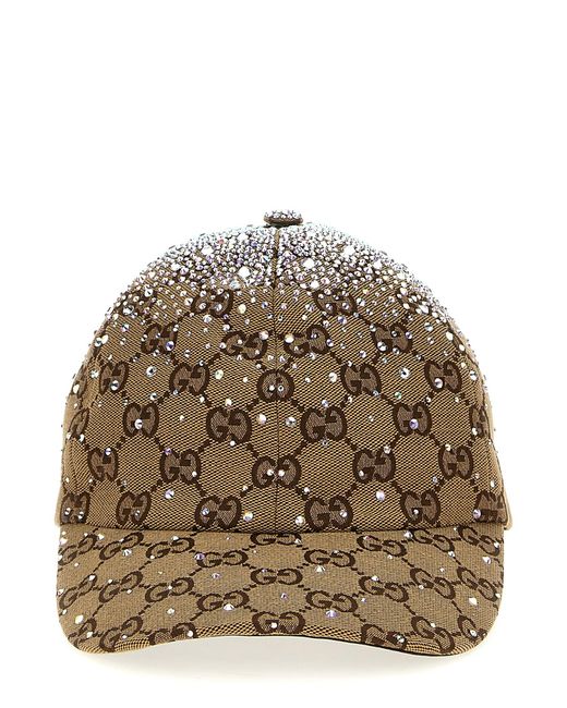 Gucci Brown Gg Rhinestone Cap