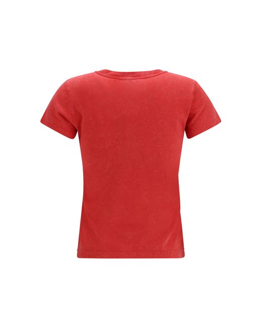Ganni Red Future Cherry T-Shirt By Cotton T-Shirts