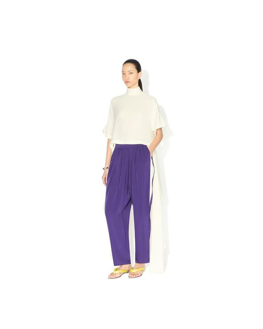 Maison AlaïA White Top Asymétrique En Viscose Satin Crème