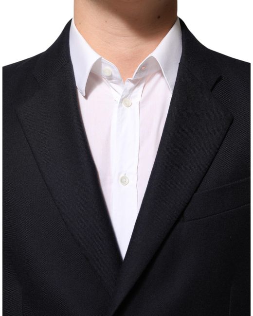 Dolce & Gabbana Black Classic Wool Overcoat for men