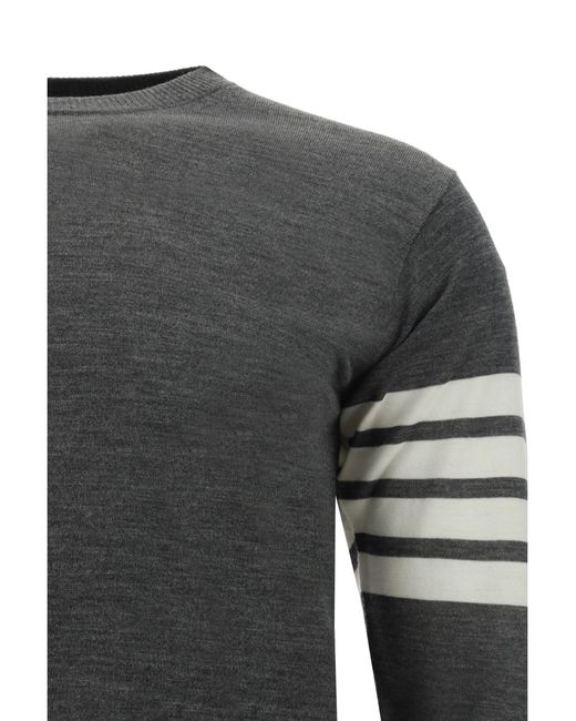 Thom Browne Gray Fleece Wool Sweater (Ovis Aries) for men