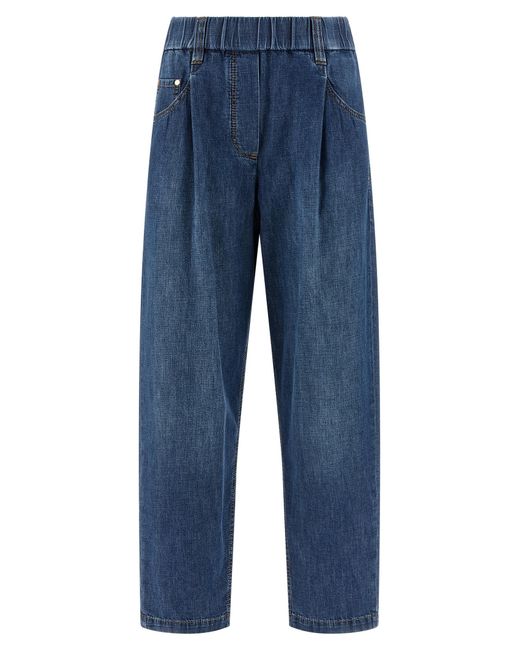 Brunello Cucinelli Blue Cotton Relaxed Fit Jeans Clothing