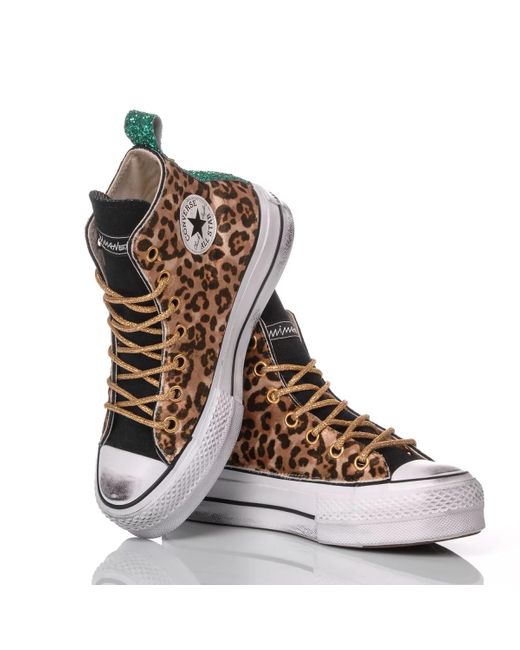 MIMANERA Brown Leopard Converse Platform