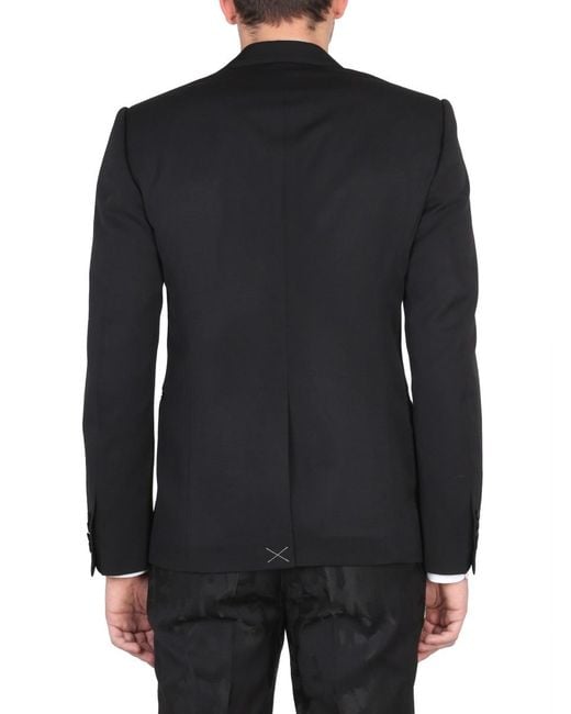 McQueen Black Single-Breasted Suit Jacket Wool for men