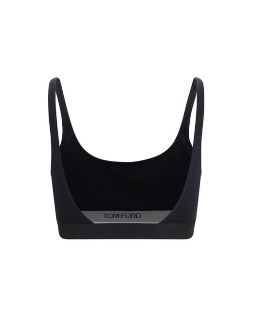 Tom Ford Blue Sports Bra Modal; Elastane Underwear