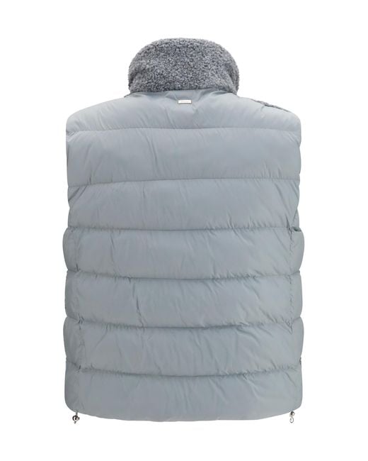 Herno Gray Padded Vest Shearling Front Outer: Polyester Blazers