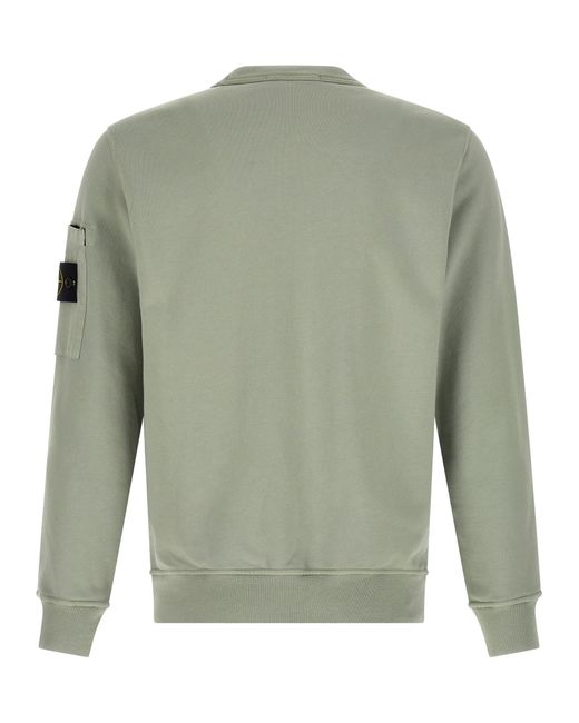 Stone Island Green Logo Badge Sweatshirt for men