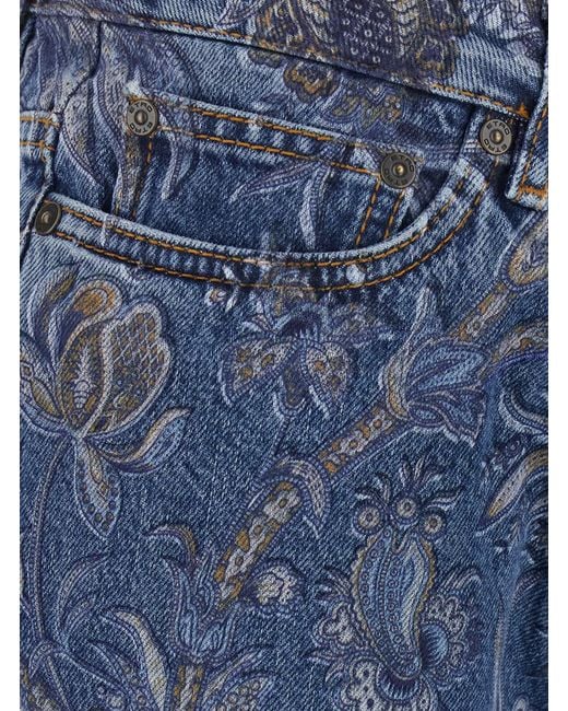 Etro Blue Jeans Flared Cotton