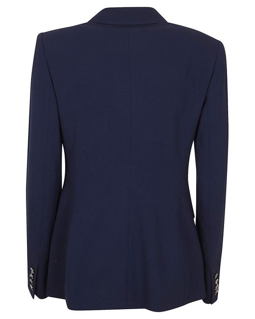 Ralph Lauren Blue Camden-Lined-Jacket Wool Elastane Giacca