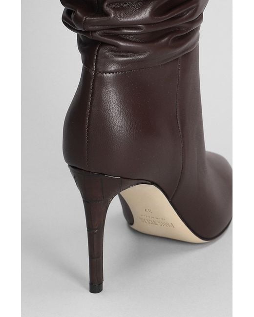 Paris Texas High Heels Ankle Boots In Dark Brown Leather Lyst