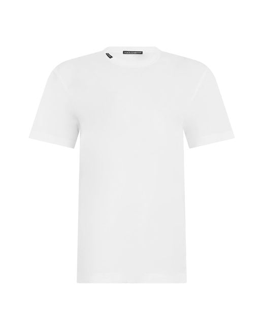 Dolce & Gabbana White Cotton T-Shirt Short Sleeve T-Shirts for men