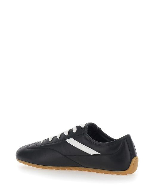 McQueen Black Low-Top Leather Sneakers Trainers for men
