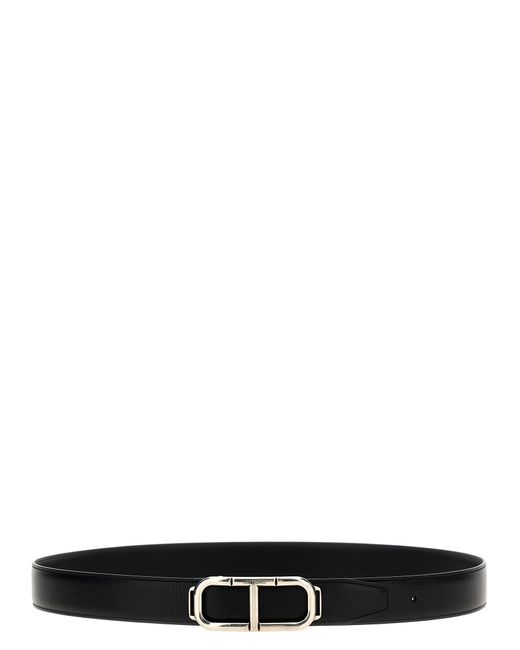 Tom Ford Black Logo Reversible Belt for men