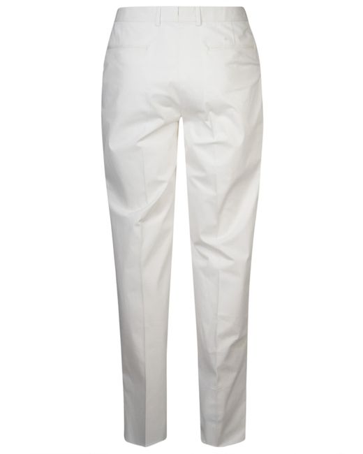 Zegna White Wrapped Lock Trousers for men