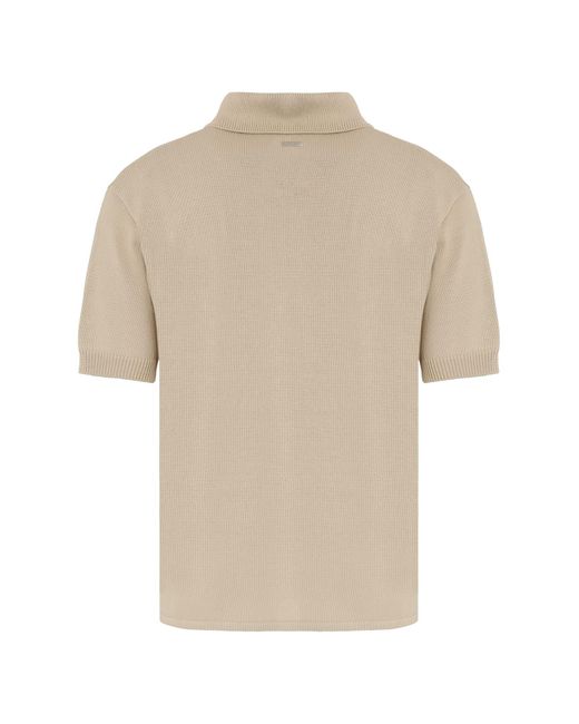 Ferragamo Natural Knitted Polo Shirt for men