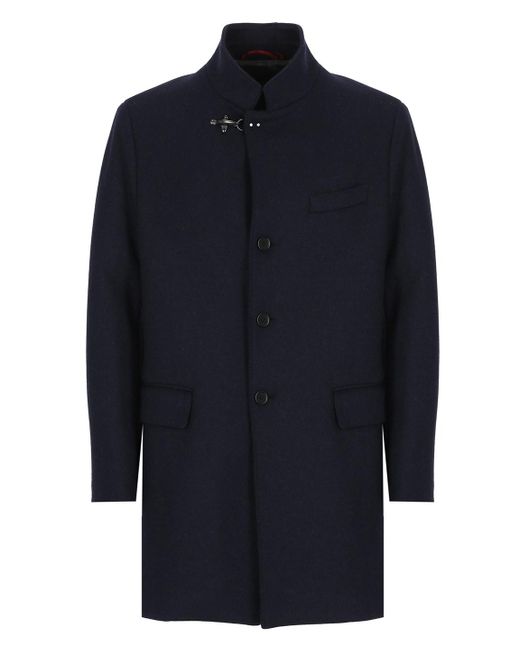 Fay Blue Wool Coat for men