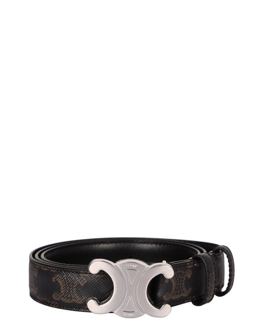 Céline Black Triomphe Fabric Belt Polyurethane for men