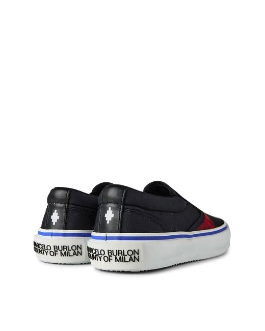 Marcelo Burlon Blue Icon Wings Logo Slip-On Sneakers Shoes for men