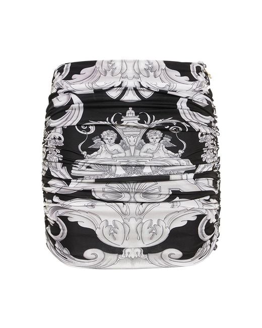 Versace Gray Printed Mini Skirt