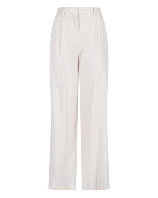 Lardini White Trousers Linen